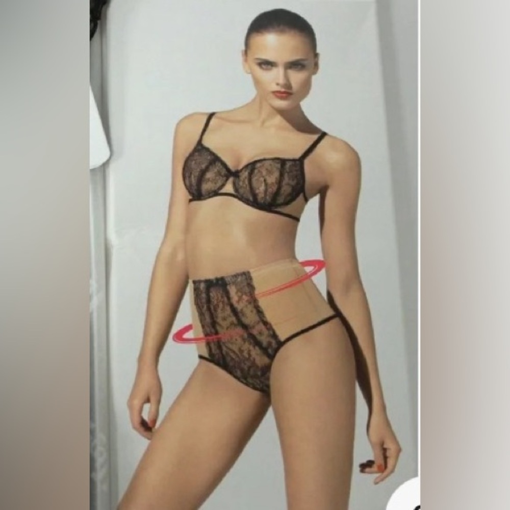 Wolford Cut Lace Control String Lingerie 69551 Womens Control Thong Panty $160